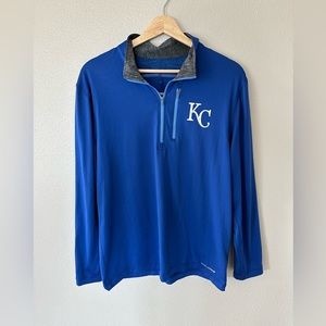 Kansas City Royals Majestic Half Zip Pullover Jacket Royal Blue Size M